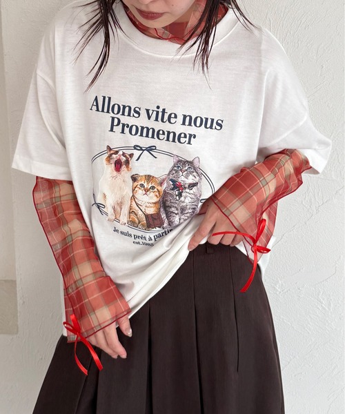 kutir(クティール)の「【新色追加】アソート袖リボンシアーメロートップス(Tシャツ/カットソー・レディース・イエロー/ブルー/アイボリー/ベージュ/ブルー系その他/オレンジ/ナチュラル/その他/ブルー系/グリーン/ブラック/イエロー系その他・FREE)」の11枚目の写真