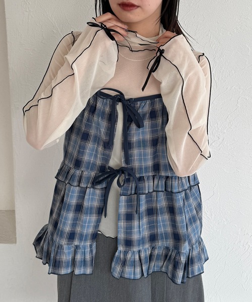 kutir(クティール)の「【12色展開】アソート袖リボンシアーメロートップス(Tシャツ/カットソー・レディース・イエロー/ブルー/アイボリー/ベージュ/ブルー系その他/オレンジ/ナチュラル/その他/ブルー系/グリーン/ブラック/イエロー系その他・FREE)」の19枚目の写真