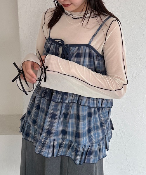 kutir(クティール)の「【12色展開】アソート袖リボンシアーメロートップス(Tシャツ/カットソー・レディース・イエロー/ブルー/アイボリー/ベージュ/ブルー系その他/オレンジ/ナチュラル/その他/ブルー系/グリーン/ブラック/イエロー系その他・FREE)」の18枚目の写真