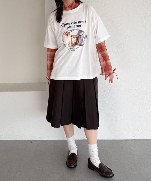 kutir(クティール)の「【新色追加】アソート袖リボンシアーメロートップス(Tシャツ/カットソー・レディース・イエロー/ブルー/アイボリー/ベージュ/ブルー系その他/オレンジ/ナチュラル/その他/ブルー系/グリーン/ブラック/イエロー系その他・FREE)」の20枚目の写真