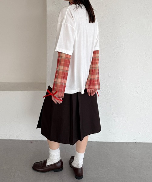 kutir(クティール)の「【新色追加】アソート袖リボンシアーメロートップス(Tシャツ/カットソー・レディース・イエロー/ブルー/アイボリー/ベージュ/ブルー系その他/オレンジ/ナチュラル/その他/ブルー系/グリーン/ブラック/イエロー系その他・FREE)」の19枚目の写真