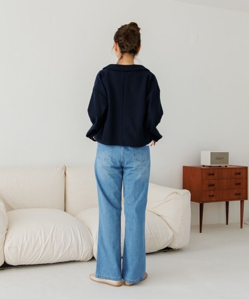 flower（フラワー）の「シックコンパクトジャケット（テーラードジャケット・レディース・ネイビー・FREE）」の7枚目の写真