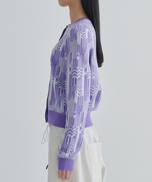 AKANE UTSUNOMIYA（アカネウツノミヤ）の「【AKANE UTSUNOMIYA/アカネウツノミヤ】SAO-FK16-1003(ニットカーディガン)（カーディガン/ボレロ・レディース・ブラック/パープル・FREE）」の7枚目の写真