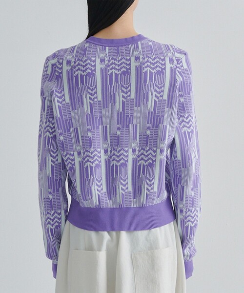 AKANE UTSUNOMIYA（アカネウツノミヤ）の「【AKANE UTSUNOMIYA/アカネウツノミヤ】SAO-FK16-1003(ニットカーディガン)（カーディガン/ボレロ・レディース・ブラック/パープル・FREE）」の8枚目の写真