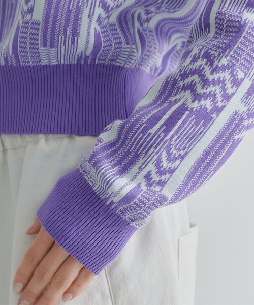 AKANE UTSUNOMIYA（アカネウツノミヤ）の「【AKANE UTSUNOMIYA/アカネウツノミヤ】SAO-FK16-1003(ニットカーディガン)（カーディガン/ボレロ・レディース・ブラック/パープル・FREE）」の12枚目の写真