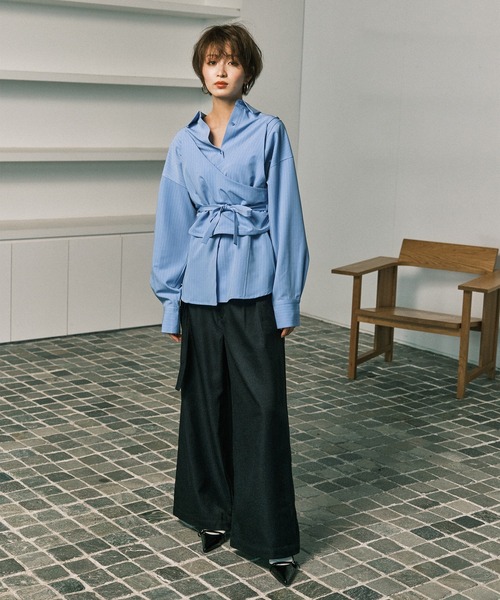 ブラウス シャツ 「set item」shirt ＆ bustier / シャツビスチェセット レディース MUHET ブラウス シャツ 「set item」shirt ＆ bustier / シャツ