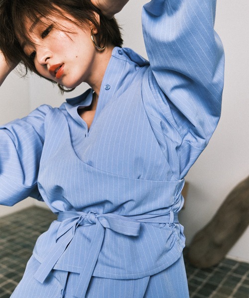 MUHET(ミュエータ)の「【set item】shirt & bustier / シャツビスチェセット(シャツ/ブラウス・レディース・ブラウン/オフホワイト/ライトブルー・FREE)」の7枚目の写真