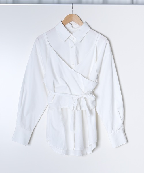 ブラウス シャツ 「set item」shirt ＆ bustier / シャツビスチェセット レディース MUHET ブラウス シャツ 「set item」shirt ＆ bustier / シャツ