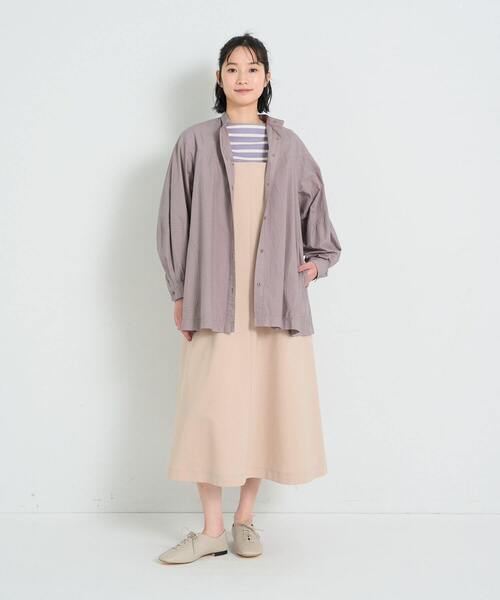 conges payes ADIEU TRISTESSE（コンジェ ペイエ アデュートリステス）の「ステッチワークチュニック（シャツ/ブラウス・レディース・グリーン/チャコールグレー・38）」の5枚目の写真