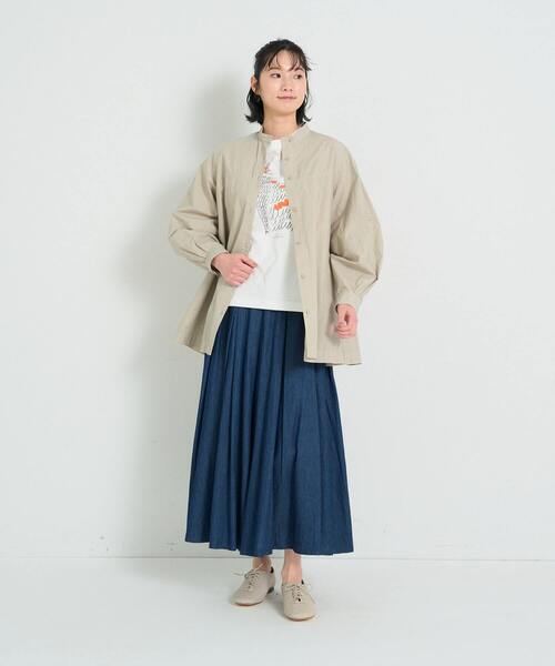 conges payes ADIEU TRISTESSE（コンジェ ペイエ アデュートリステス）の「ステッチワークチュニック（シャツ/ブラウス・レディース・グリーン/チャコールグレー・38）」の12枚目の写真