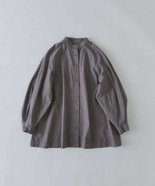 conges payes ADIEU TRISTESSE（コンジェ ペイエ アデュートリステス）の「ステッチワークチュニック（シャツ/ブラウス・レディース・グリーン/チャコールグレー・38）」の3枚目の写真