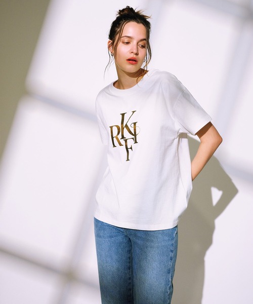 ムラサキスポーツ(ムラサキスポーツ)の「RIKKA FEMME/リッカファム Tシャツ RF25SS09(Tシャツ/カットソー・レディース・ホワイト×ゴールド/ホワイト×シルバー・FREE)」の9枚目の写真