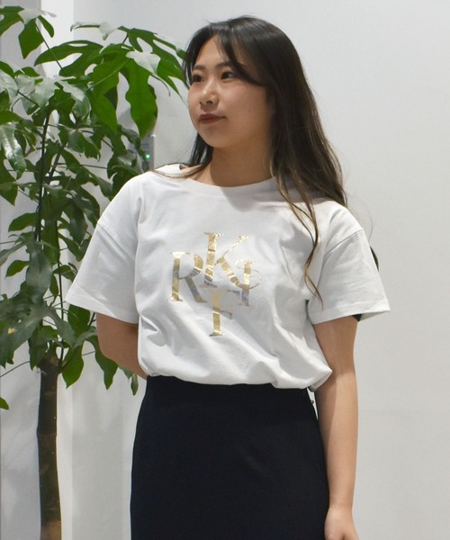ムラサキスポーツ(ムラサキスポーツ)の「RIKKA FEMME/リッカファム Tシャツ RF25SS09(Tシャツ/カットソー・レディース・ホワイト×ゴールド/ホワイト×シルバー・FREE)」の4枚目の写真