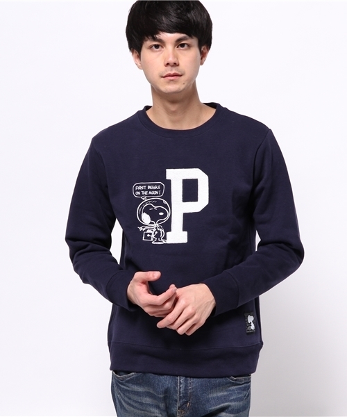 SNOOPY（スヌーピー）の「【親子で着られる】【SNOOPY×CIAOPANICTYPY】ピーナッツサガラ刺繍スウェット*（スウェット・メンズ・ネイビー/オリーブ/グレー・LARGE/MEDIUM）」の3枚目の写真