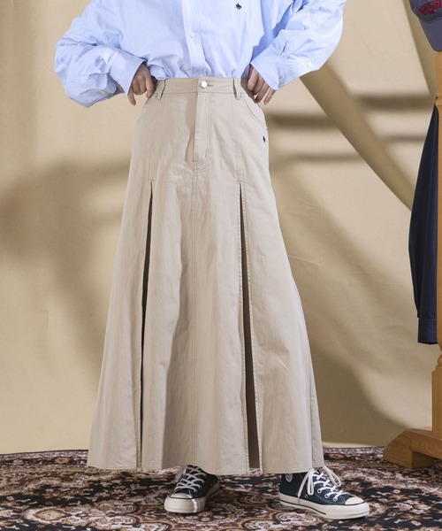 POLO BCS（ポロ ビーシーエス）の「＜POLO BCS/ポロ・ビーシーエス＞別注/アソートプリーツスカート（スカート・レディース・ベージュ/ネイビー系/グレー系・FREE）」の2枚目の写真