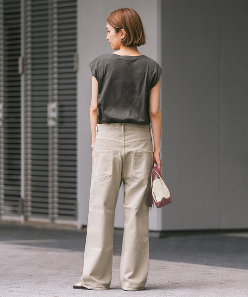 【Framework】デニムストレートパンツ　34 ベージュ FRAMeWORK（フレームワーク）の「≪追加・ベストセラー≫デニム