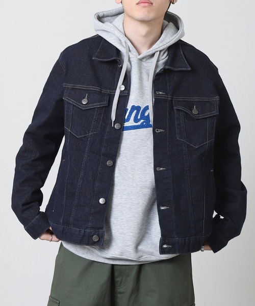 HANES(ヘインズ)の「【HANES / ヘインズ】 ストレッチ デニム Gジャン / デニムジャケット(デニムジャケット・メンズ・ネイビー/ブルー/サックスブルー・MEDIUM/X-LARGE/LARGE/SMALL)」の2枚目の写真