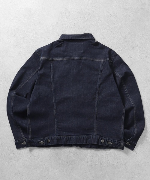 HANES(ヘインズ)の「【HANES / ヘインズ】 ストレッチ デニム Gジャン / デニムジャケット(デニムジャケット・メンズ・ネイビー/ブルー/サックスブルー・MEDIUM/X-LARGE/LARGE/SMALL)」の10枚目の写真