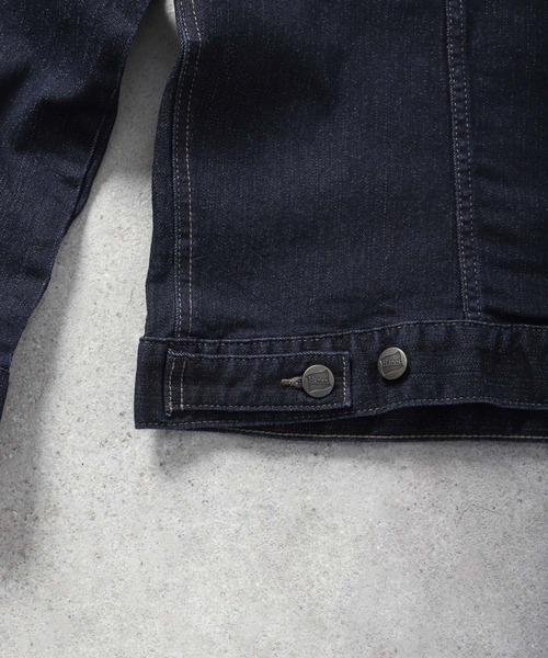 HANES(ヘインズ)の「【HANES / ヘインズ】 ストレッチ デニム Gジャン / デニムジャケット(デニムジャケット・メンズ・ネイビー/ブルー/サックスブルー・MEDIUM/X-LARGE/LARGE/SMALL)」の11枚目の写真