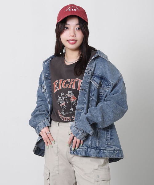 HANES(ヘインズ)の「【HANES / ヘインズ】 ストレッチ デニム Gジャン / デニムジャケット(デニムジャケット・メンズ・ネイビー/ブルー/サックスブルー・MEDIUM/X-LARGE/LARGE/SMALL)」の21枚目の写真