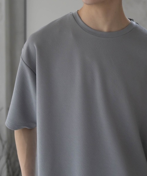 URBAN COLLECTION(アーバンコレクション)の「URBANCOLLECTION AIR Smoosy ドライリップル 無地テーパードTシャツ(Tシャツ/カットソー・メンズ・ブラック/モカ/ホワイト/ライトグレー/グリーン・S/M/L/XL)」の6枚目の写真