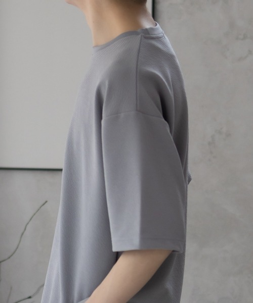 URBAN COLLECTION(アーバンコレクション)の「URBANCOLLECTION AIR Smoosy ドライリップル 無地テーパードTシャツ(Tシャツ/カットソー・メンズ・ブラック/モカ/ホワイト/ライトグレー/グリーン・S/M/L/XL)」の7枚目の写真
