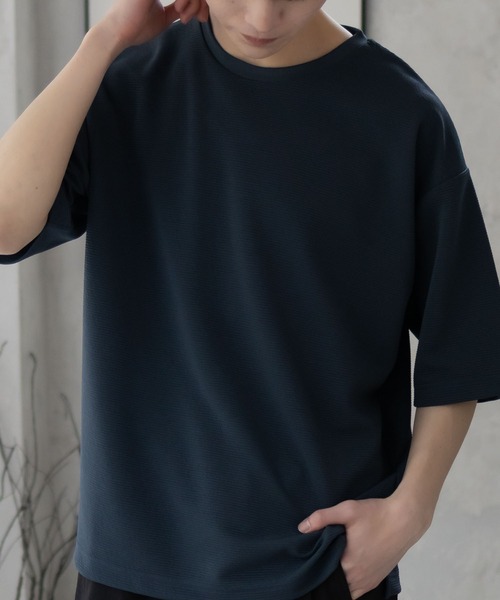 URBAN COLLECTION(アーバンコレクション)の「URBANCOLLECTION AIR Smoosy ドライリップル 無地テーパードTシャツ(Tシャツ/カットソー・メンズ・ブラック/モカ/ホワイト/ライトグレー/グリーン・S/M/L/XL)」の13枚目の写真