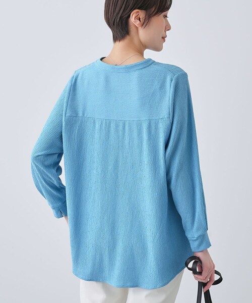 INDIVI(インディヴィ)の「【洗える/凹凸素材】ブラウスライク デザインジャージトップス(Tシャツ/カットソー・レディース・ホワイト系3/ブラック/イエロー系その他/ブルーグリーン・05/13/15 /34/38)」の16枚目の写真