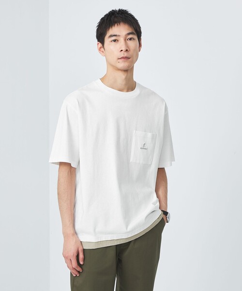 Gramicci（グラミチ）の「【別注】＜Gramicci＞GLR ヘム レイヤード Tシャツ（Tシャツ/カットソー・メンズ・ホワイト/オリーブ/グレー・M/L/XL）」の5枚目の写真