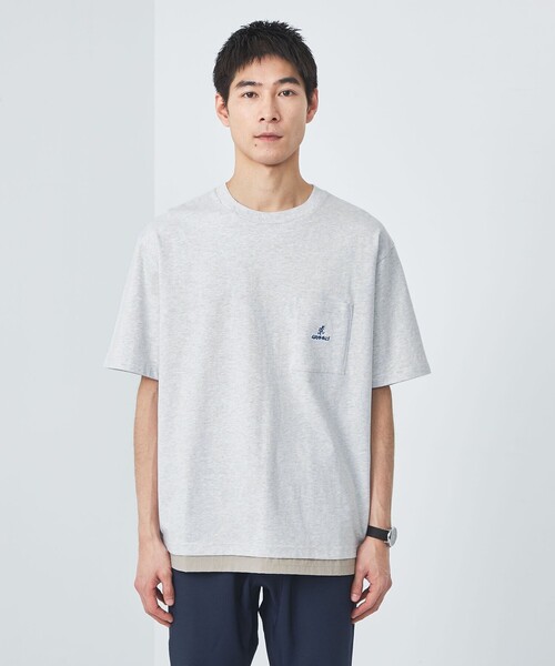 Gramicci（グラミチ）の「【別注】＜Gramicci＞GLR ヘム レイヤード Tシャツ（Tシャツ/カットソー・メンズ・ホワイト/オリーブ/グレー・M/L/XL）」の9枚目の写真