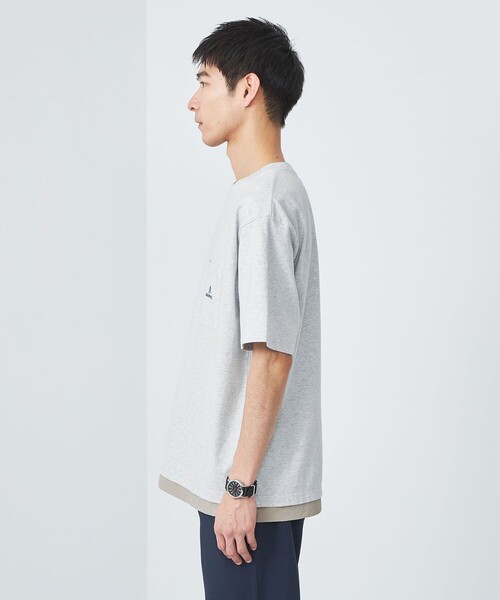 Gramicci（グラミチ）の「【別注】＜Gramicci＞GLR ヘム レイヤード Tシャツ（Tシャツ/カットソー・メンズ・ホワイト/オリーブ/グレー・M/L/XL）」の10枚目の写真