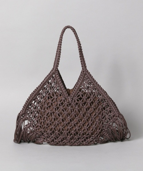 A part by（アパートバイ）の「マクラメフリンジバッグ（ハンドバッグ・レディース・アイボリー/ブラウン・FREE）」の9枚目の写真
