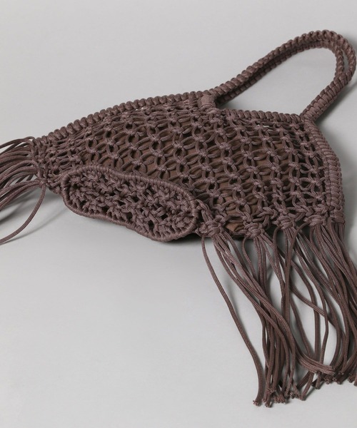 A part by（アパートバイ）の「マクラメフリンジバッグ（ハンドバッグ・レディース・アイボリー/ブラウン・FREE）」の10枚目の写真