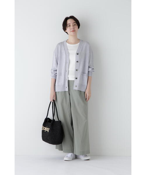 human woman（ヒューマンウーマン）の「◆【ウォッシャブル】ペーパーヤーンミドル丈カーディガン（カーディガン/ボレロ・レディース・ライトグリーン/ホワイト/パープル・MEDIUM）」の14枚目の写真