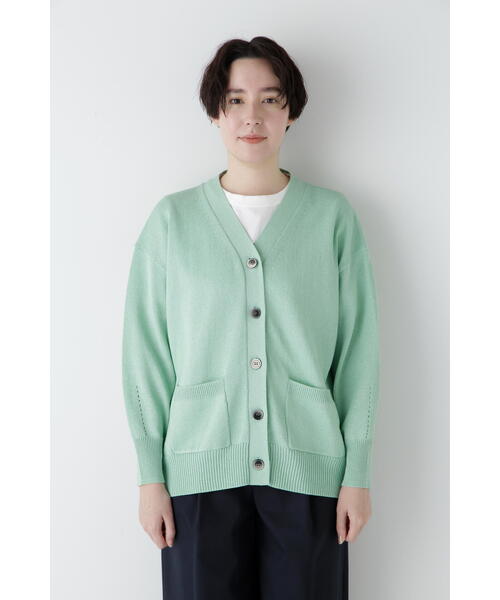 human woman（ヒューマンウーマン）の「◆【ウォッシャブル】ペーパーヤーンミドル丈カーディガン（カーディガン/ボレロ・レディース・ライトグリーン/ホワイト/パープル・MEDIUM）」の22枚目の写真