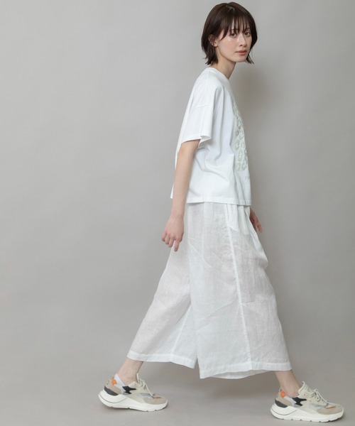 Munich（ミューニック）の「【吸水性」【発散性」フレンチリネンフレングスワイドパンツ（その他パンツ・レディース・ホワイト/ライトピンク/モカ/コーラルピンク/ブラック・S/M）」の21枚目の写真