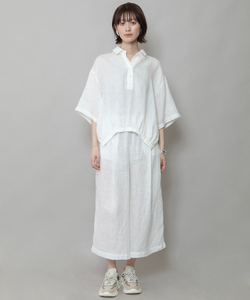 Munich（ミューニック）の「【吸水性」【発散性」フレンチリネンフレングスワイドパンツ（その他パンツ・レディース・ホワイト/ライトピンク/モカ/コーラルピンク/ブラック・S/M）」の15枚目の写真