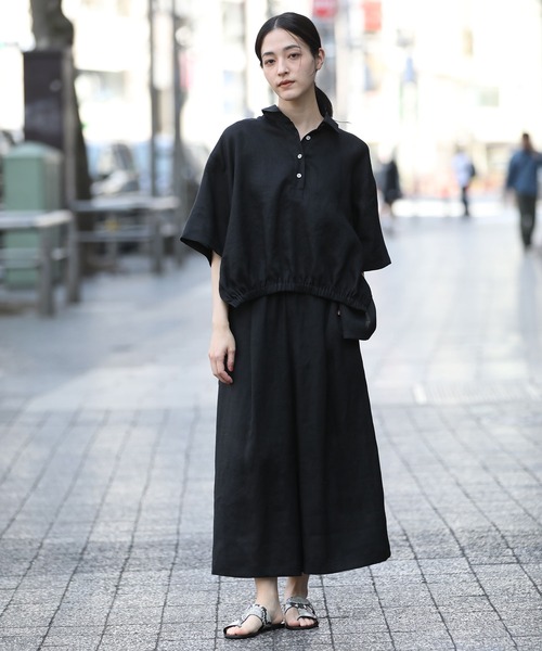 Munich（ミューニック）の「【吸水性」【発散性」フレンチリネンフレングスワイドパンツ（その他パンツ・レディース・ホワイト/ライトピンク/モカ/コーラルピンク/ブラック・S/M）」の18枚目の写真