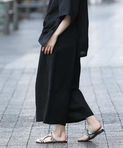 Munich（ミューニック）の「【吸水性」【発散性」フレンチリネンフレングスワイドパンツ（その他パンツ・レディース・ホワイト/ライトピンク/モカ/コーラルピンク/ブラック・S/M）」の10枚目の写真