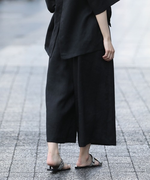 Munich（ミューニック）の「【吸水性」【発散性」フレンチリネンフレングスワイドパンツ（その他パンツ・レディース・ホワイト/ライトピンク/モカ/コーラルピンク/ブラック・S/M）」の11枚目の写真