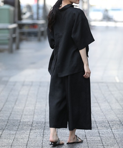 Munich（ミューニック）の「【吸水性」【発散性」フレンチリネンフレングスワイドパンツ（その他パンツ・レディース・ホワイト/ライトピンク/モカ/コーラルピンク/ブラック・S/M）」の20枚目の写真