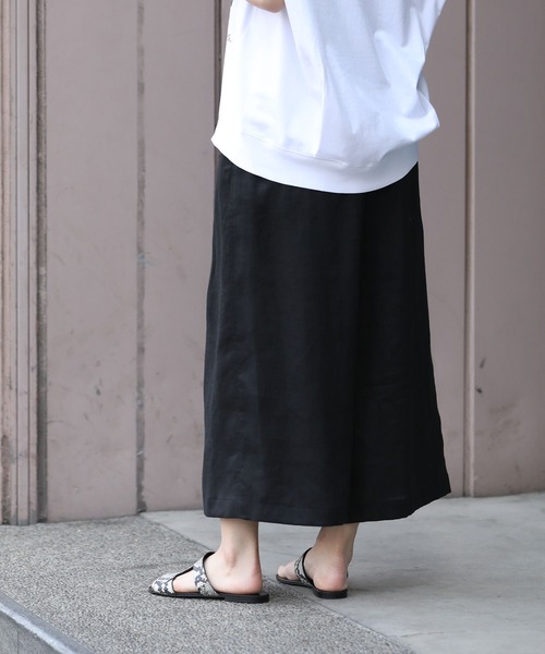 Munich（ミューニック）の「【吸水性」【発散性」フレンチリネンフレングスワイドパンツ（その他パンツ・レディース・ホワイト/ライトピンク/モカ/コーラルピンク/ブラック・S/M）」の8枚目の写真