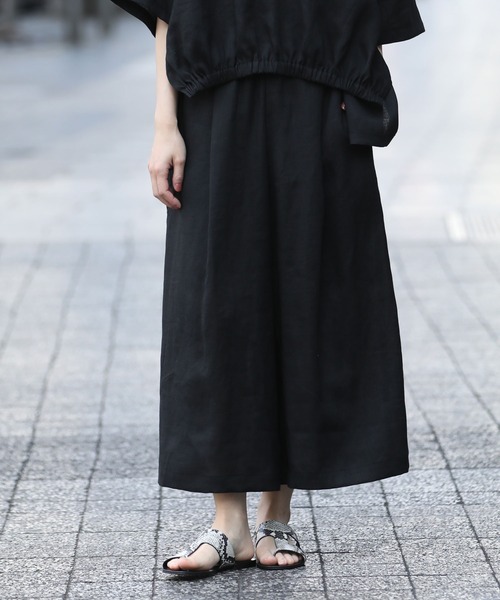 Munich（ミューニック）の「【吸水性」【発散性」フレンチリネンフレングスワイドパンツ（その他パンツ・レディース・ホワイト/ライトピンク/モカ/コーラルピンク/ブラック・S/M）」の9枚目の写真