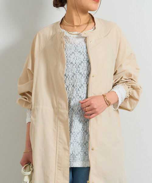 un dix cors（アンディコール）の「ナイロンドロストコート（トレンチコート・レディース・ブラック/ベージュ・FREE）」の21枚目の写真