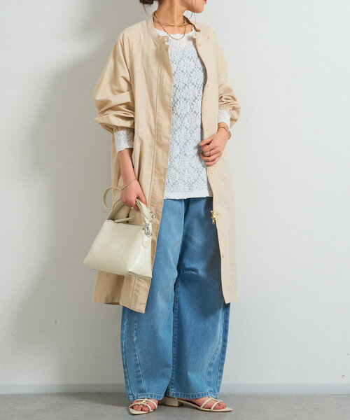 un dix cors（アンディコール）の「ナイロンドロストコート（トレンチコート・レディース・ブラック/ベージュ・FREE）」の18枚目の写真