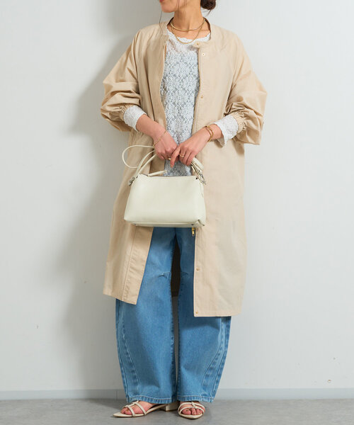 un dix cors（アンディコール）の「ナイロンドロストコート（トレンチコート・レディース・ブラック/ベージュ・FREE）」の13枚目の写真