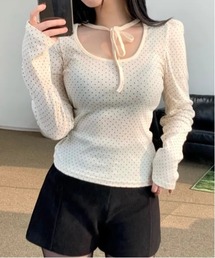 Y2K ドットロングスリーブTシャツ プルオーバー