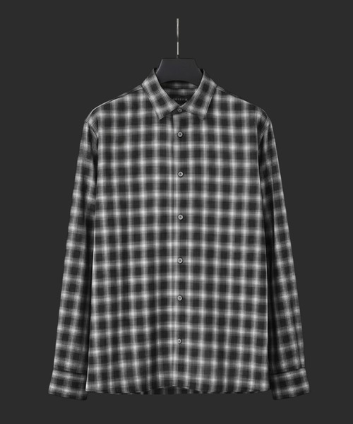 DRY WOOL シアーオンブレチェックシャツ 防臭｜防シワ｜通気性