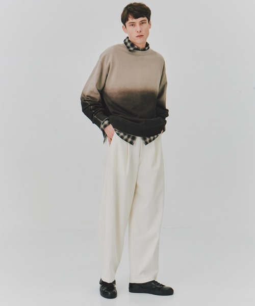 UNITED TOKYO(ユナイテッドトウキョウ)の「国産【尾州ウール】DRY WOOL シアーオンブレチェックシャツ |夏服|防臭|防シワ|通気性|インナー|レイヤード(シャツ/ブラウス・メンズ・ブラック/ブラウン・1/2)」の22枚目の写真