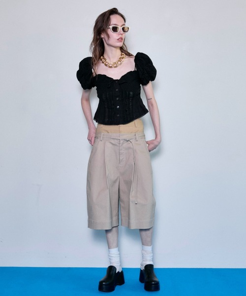 2WAYダブルウエストカーブハーフパンツ 2way Double Waist Curve Shorts/2WAYダブルウエストカーブ